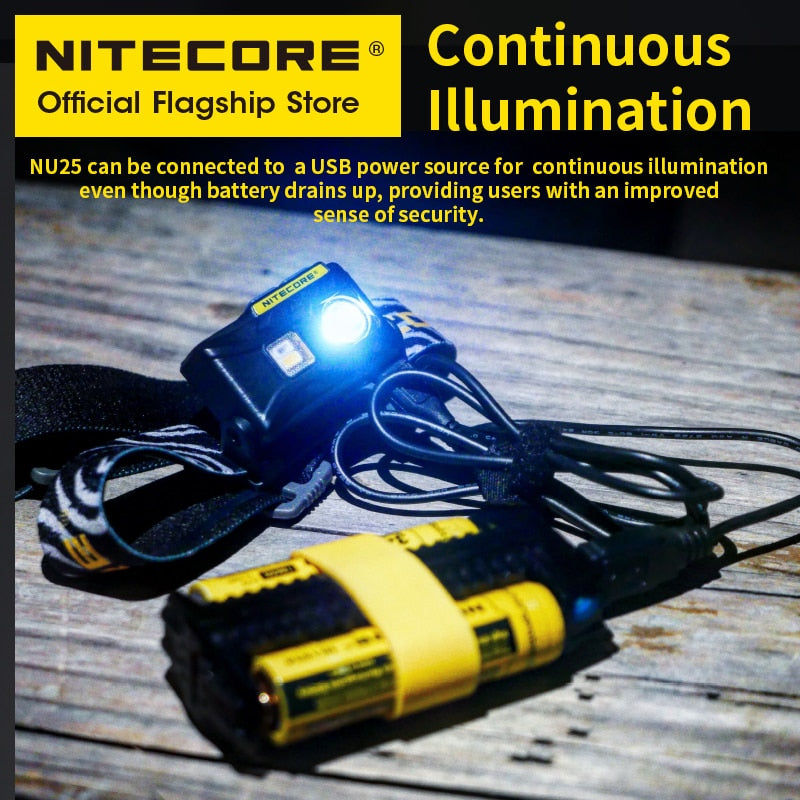 NiteCore Stirnlampe wiederaufladbare NU25 360 Lumen - Schwarz müssen?